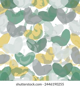 heart seamless pattern on white background, multicolor heart background. Seamless pattern. Multicolored hearts.