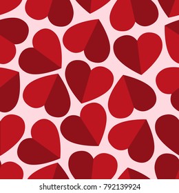 Heart seamless pattern with paper in shape of red style. Template for print, design, fabric, background, wallpaper, cards, valentine cards, logo and etc. Vector illustration.