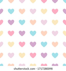 Heart Seamless Pattern with Pastel Color. Can used for Printing of Paper, Fabric, Wall Interior, etc - EPS 10 Vector