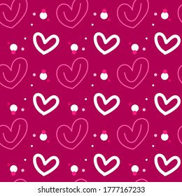 Patrón sin manchas en el fondo rosado con punto de polka