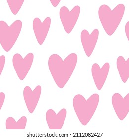 Heart. Seamless pattern. Pink background from hearts. Love symbol