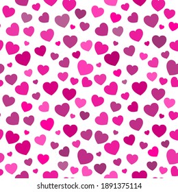 Heart seamless pattern. Pink love symbol wallpaper for valentine's day. Classic and simple vector background.