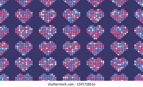 heart seamless pattern with random color