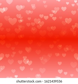 Heart Seamless Pattern Red Orange Background