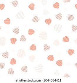 Herznahtloses Muster. Rot, rosse, kindisch, Baby-Zeichnen aus den Herzen. Für Kinder Drucke, Textilien, Bettwäsche. Modernes, trendiges Valentinstag-Muster. Romantische Wiederholung für den Urlaub, Kleidung. Vektorgrafik 