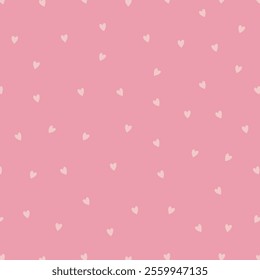 Heart seamless pattern. Repeating love background. Repeated scattered hearts for design prints. Scattering graphic motif. Repeat lattice. Randomly ornament. Decorative elements. Vector illustration