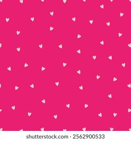 Heart seamless pattern. Repeating love background. Repeated scattered hearts for design prints. Scattering graphic motif. Repeat lattice. Randomly ornament. Decorative elements. Vector illustration