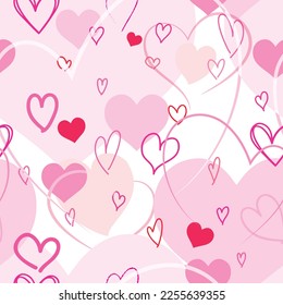 Heart seamless pattern. San Valentine background