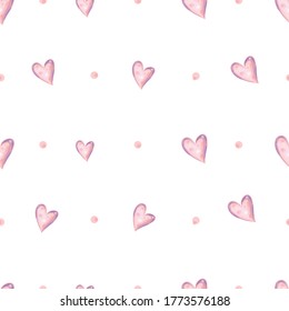 Heart seamless pattern. Small hearts seamless vector background