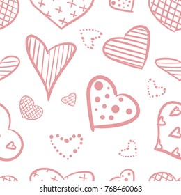 Heart seamless pattern for valentine day. Vector