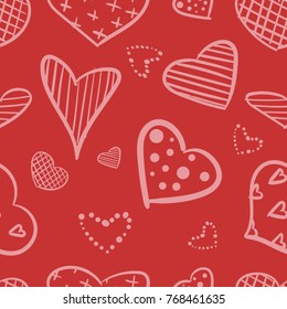 Heart seamless pattern for valentine day. Vector