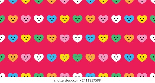 heart seamless pattern valentine eye cartoon vector gift wrapping paper doodle tile background repeat wallpaper illustration design isolated