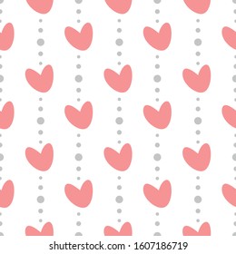Patrón transparente cardíaco, fondo de amor valentino, ilustración vectorial