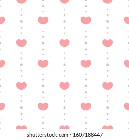 Heart seamless pattern, valentine love background, vector illustration