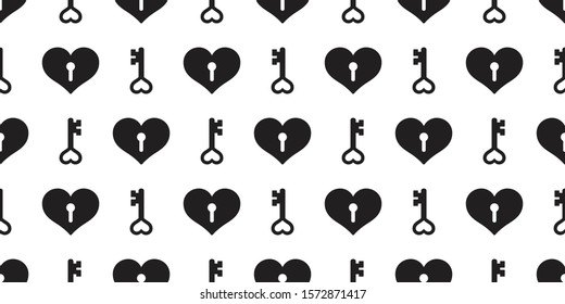 heart seamless pattern valentine vector key cartoon scarf isolated tile background repeat wallpaper doodle illustration design