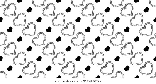 heart seamless pattern valentine vector rope lasso cartoon scarf isolated repeat wallpaper gift wrapping paper tile background doodle white illustration design