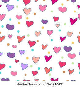 Heart seamless pattern for valentines.