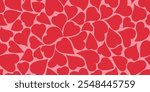 Heart Seamless Pattern. Valentine`s Day Background. Holiday Vector Ornament for Valentines Day Design. Hearts Seamless Trendy Abstract Template. Not AI