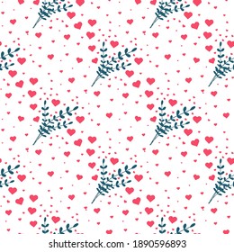 Heart seamless pattern. Valentines day background. Vector illustration