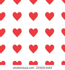 Heart seamless pattern. Valentine's day. Festive vector ornament for Valentine's day. Hearts on white background.