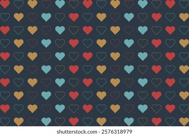 Heart seamless pattern Valentine's Day background