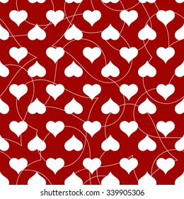 Heart seamless pattern for Valentines day card background
