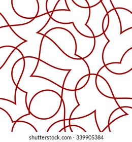 Heart seamless pattern for Valentines day card background