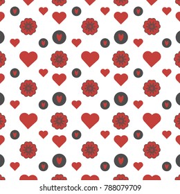Heart Seamless Pattern Valentine's Day . Vector illustration.
