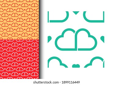 Heart seamless pattern vector for background, texture, backdrop, banner, poster, wallpaper, sticker, brochure, textile, fabric. Love element. Isolated background. Happy Valentine vector. Eps 10