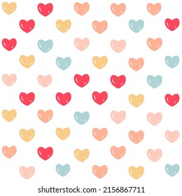 heart seamless pattern, vector background texture