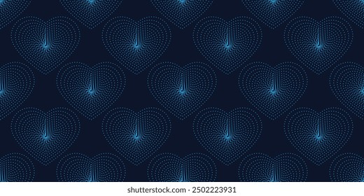 Heart Seamless Pattern Vector, Geometric Pattern Background, repeat Batik Motif