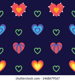 Heart seamless pattern vector illustration