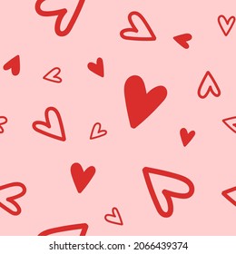 Heart seamless pattern. Vector illustration background for design, Cloth, gift paper, packaging, fabric.