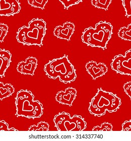 Heart seamless pattern. Vintage heart seamless pattern. 