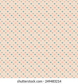 Heart seamless pattern. Vintage Color. Valentines day background. Valentines day.Vector illustration.