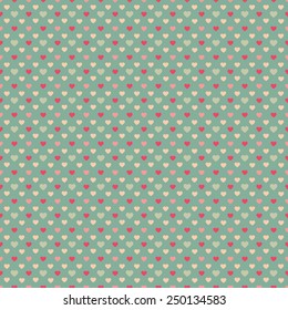 Heart seamless pattern. Vintage Color. Valentines day background. Valentines day.Vector illustration.