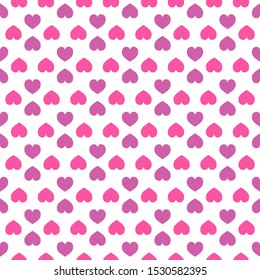 Heart seamless pattern. White background. Vector