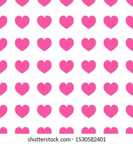 Heart seamless pattern. White background. Vector