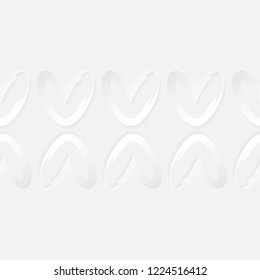 Heart. Seamless pattern. White geometric 3D shapes on white background. Can be used for wallpaper, textile, invitation card, wrapping, web page background.