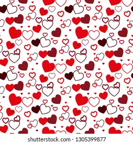 Heart seamless pattern.Colorful hearts.Packaging design for gift wrap. Abstract geometric modern background. Vector illustration. Art deco style. Heart seamless pattern