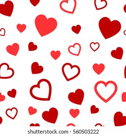 Heart seamless pattern.Colorful hearts.Packaging design for gift wrap. Abstract geometric modern background. Vector illustration. Art deco style. Heart seamless pattern