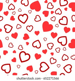 Patrón sin fisuras.Corazones coloridos.Diseño de embalajes para envoltura de regalo. Fondo abstracto geométrico moderno. Ilustración vectorial. De estilo Art Déco. Patrón sin fisuras del corazón