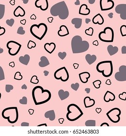 Heart seamless pattern.Colorful hearts.Packaging design for gift wrap. Abstract geometric modern background. Vector illustration. Art deco style. Heart seamless pattern