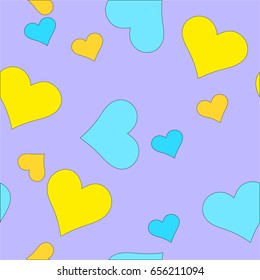 Heart seamless pattern.Colorful hearts.Packaging design for gift wrap. Vector illustration.