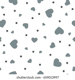 Heart seamless pattern.Colorful hearts.Packaging design for gift wrap. Abstract geometric modern background. Vector illustration. Art deco style. Heart seamless pattern
