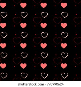 Heart seamless pattern.Colorful hearts.Packaging design for gift wrap. Abstract geometric modern background. Vector illustration. Art deco style. Heart seamless pattern