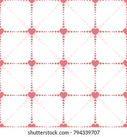 Heart seamless pattern.Colorful hearts.Packaging design for gift wrap. Abstract geometric modern background. Vector illustration. Art deco style. Heart seamless pattern