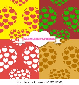 Heart Seamless Patterns. Vector Illustration