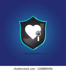 heart and search icon
