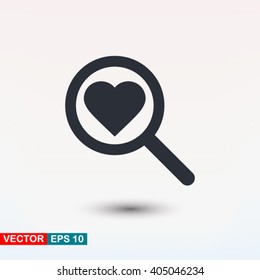Heart search icon